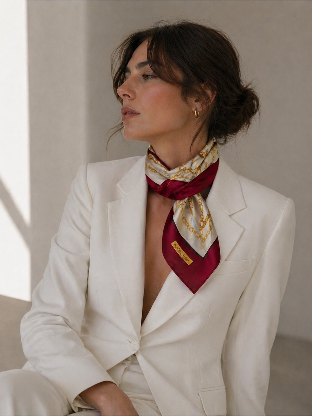 CARTIER Must de Cartier Monogram 100% Silk Scarf